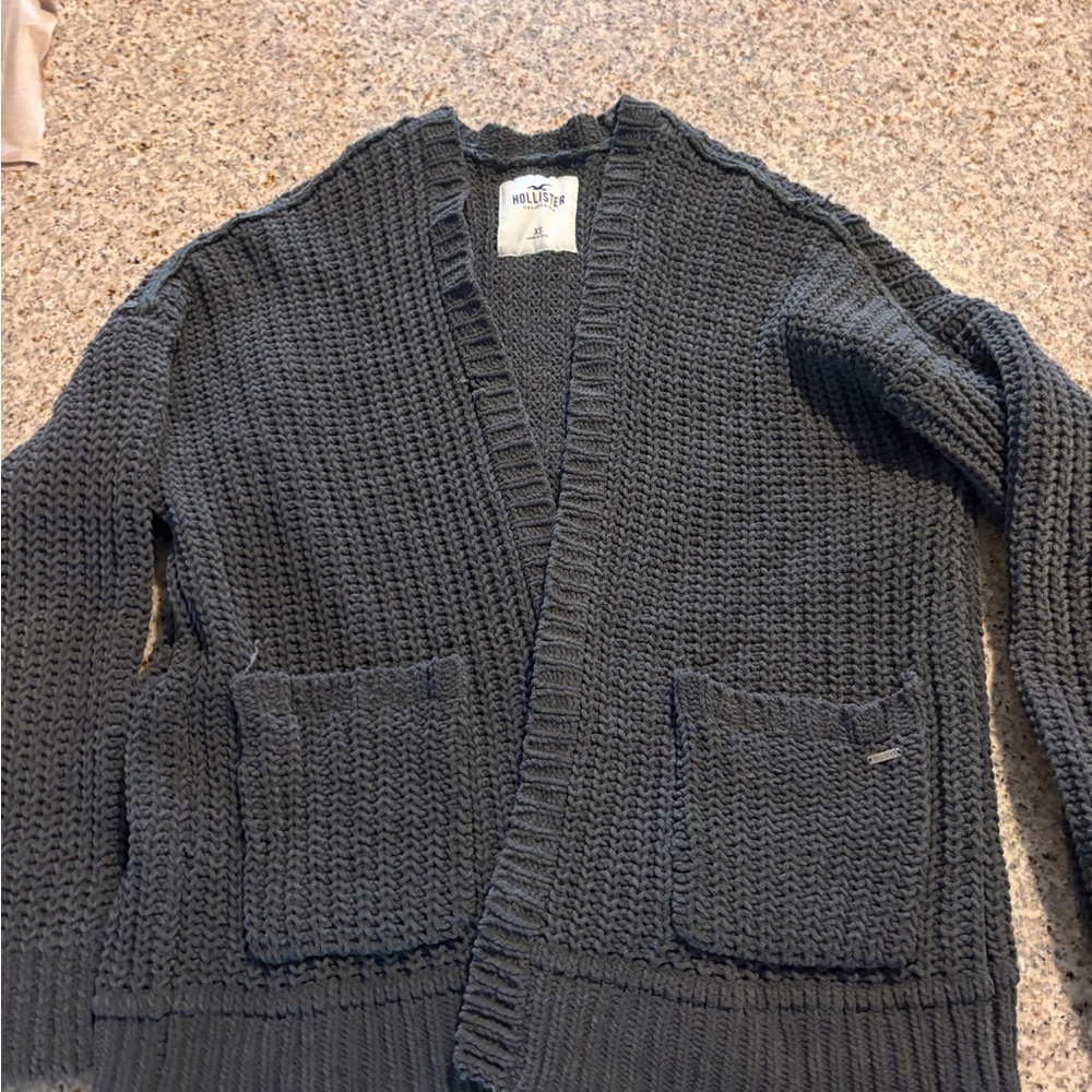 Hollister Gray Cardigan Sweater